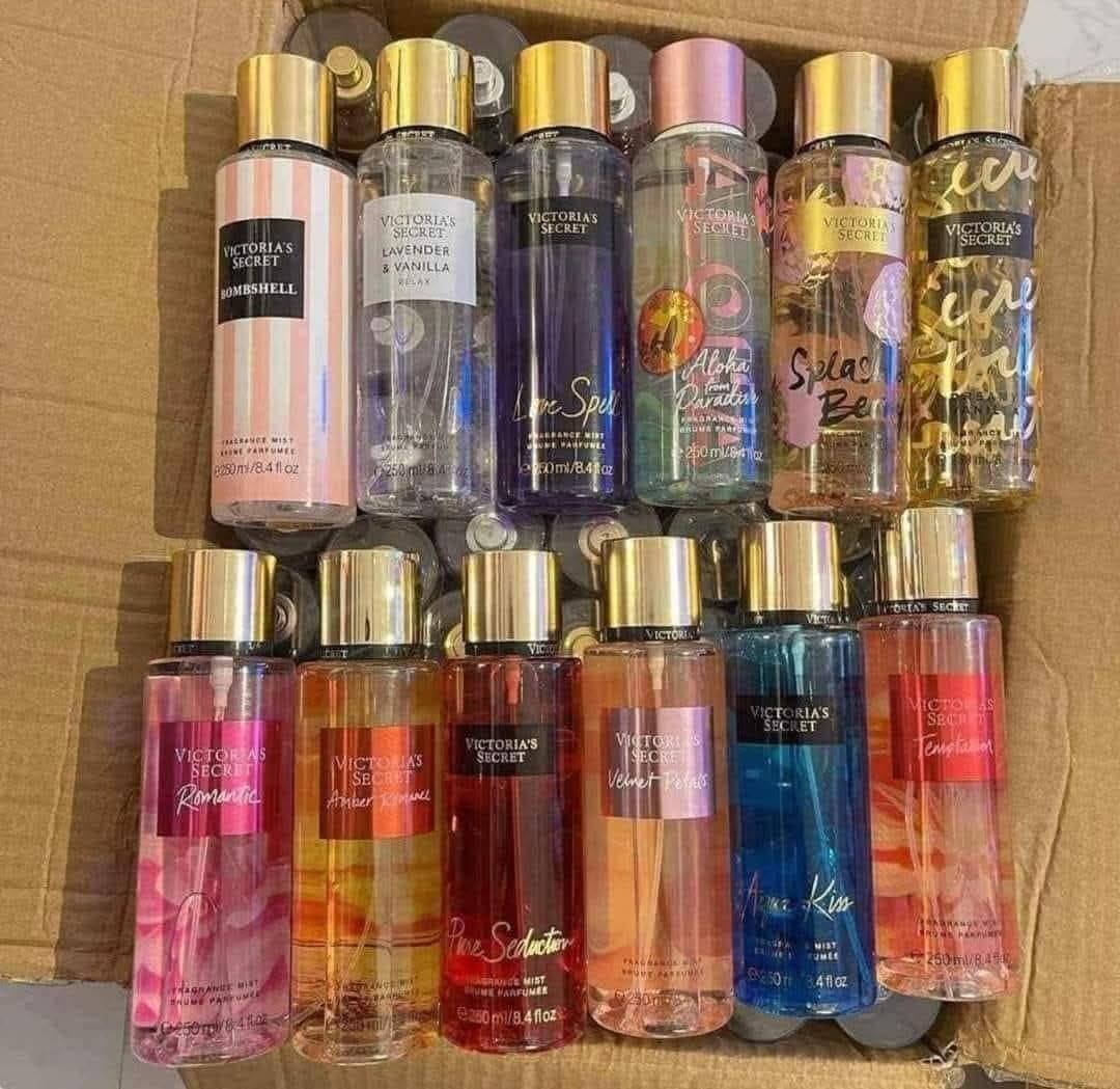 Pallet of Victorias secret cream spray lotion