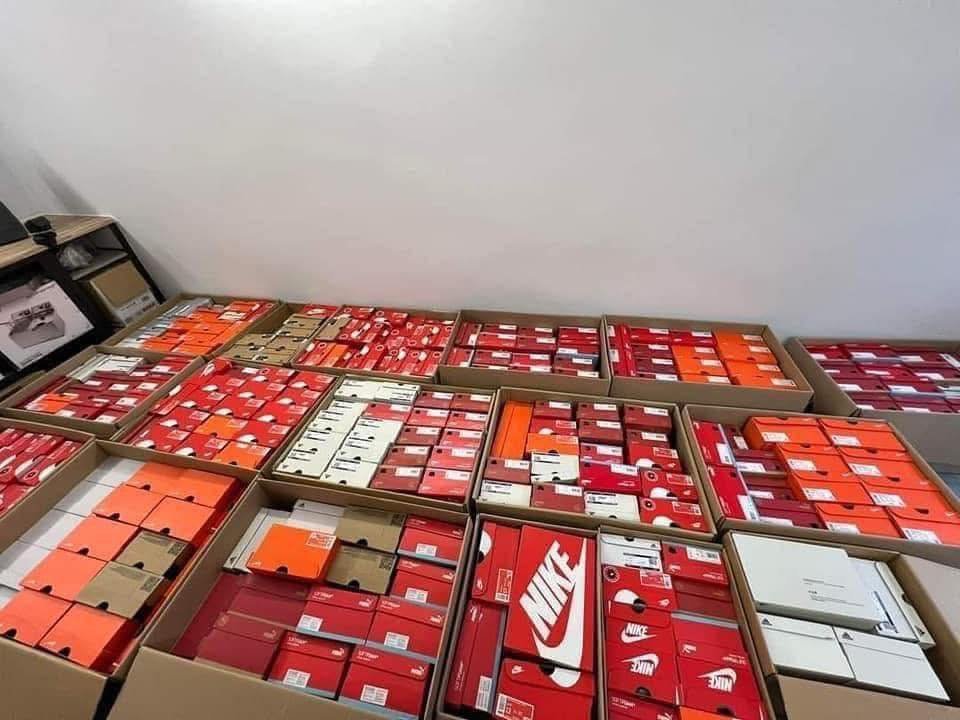 Pallet of sneakers
